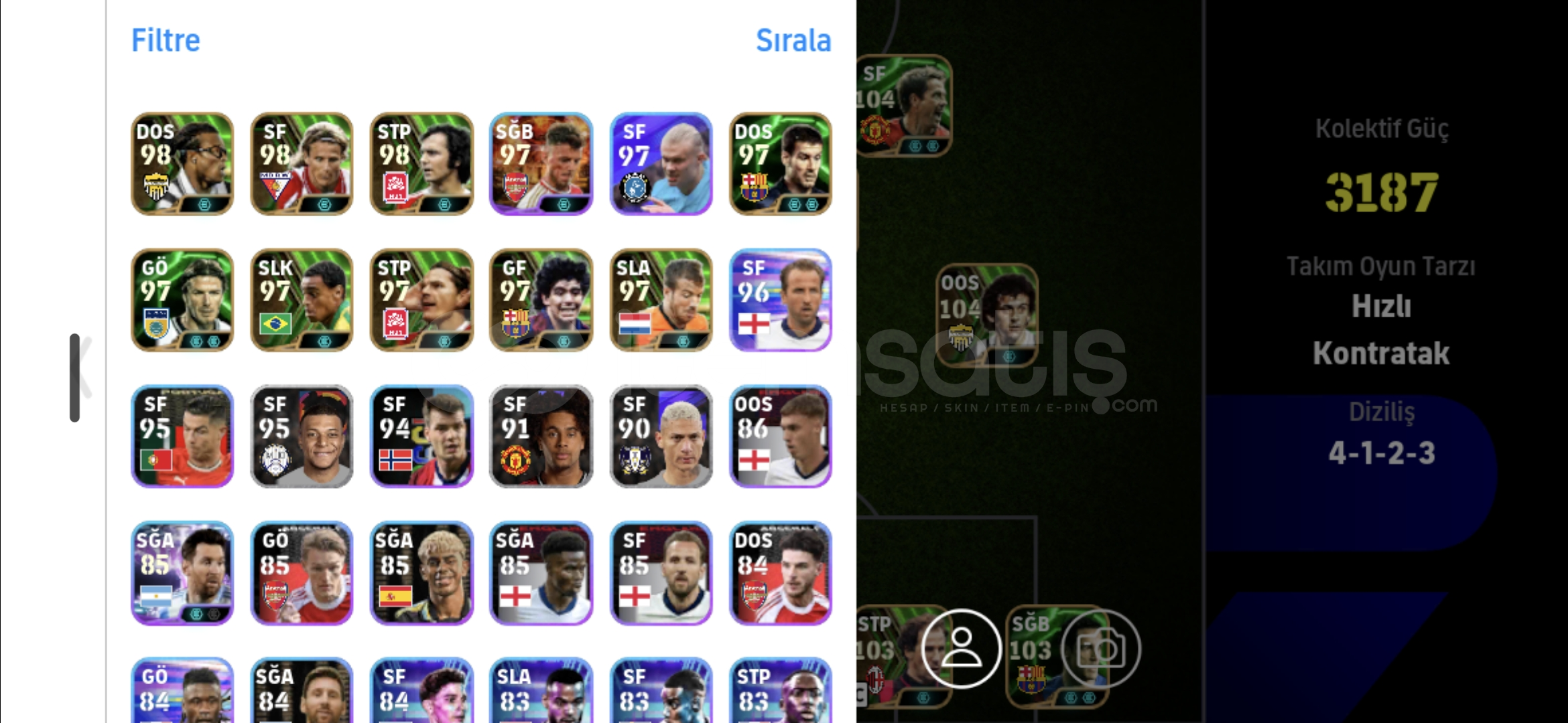 PES 26 MOBİLE 3190 HESAP MÜKEMMEL UCUZA PES 26 MOBİLE 3190 HESAP MÜKEMMEL UCUZA