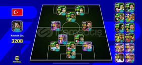 Pes hesap 3208 kg 108 messi 106 cruyf 105 pirlo