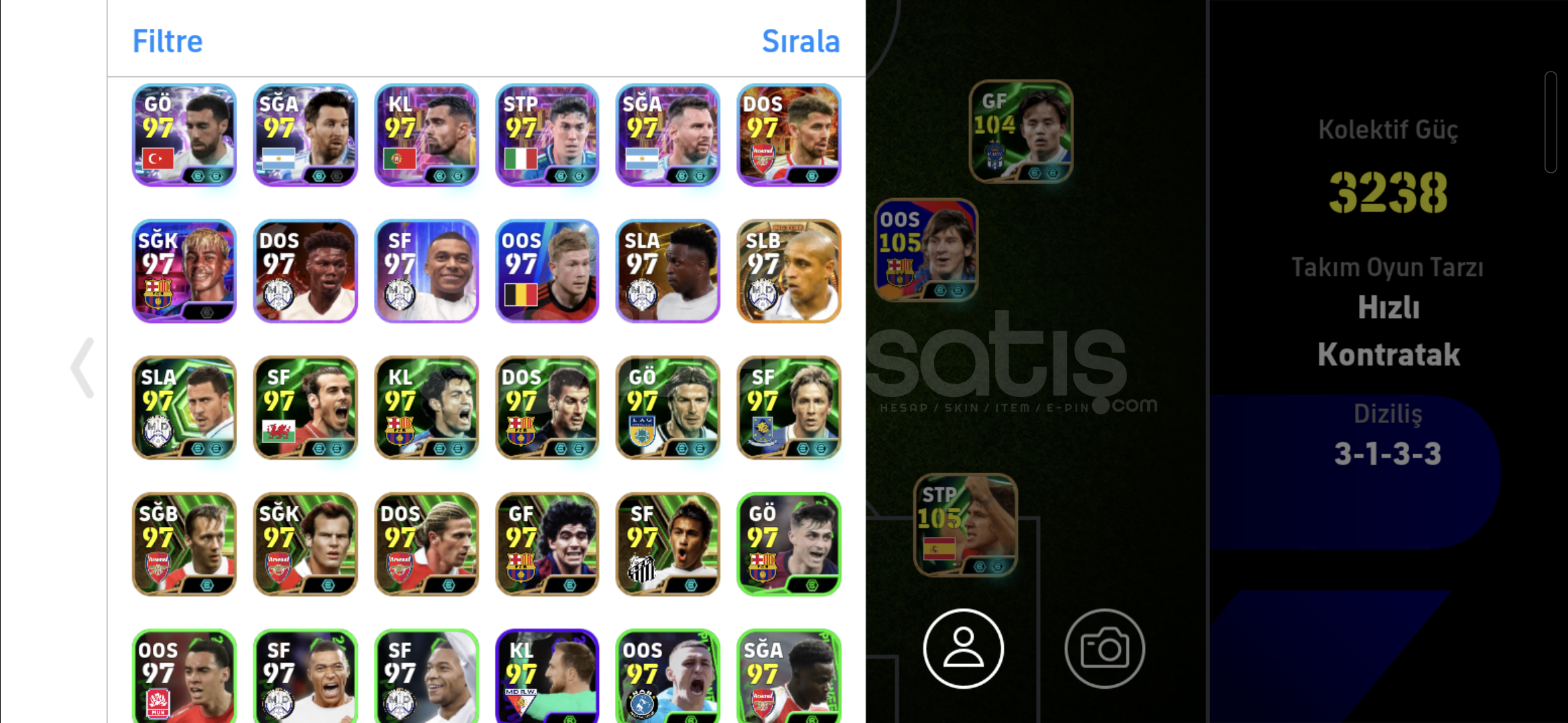 Pes hesap satış fiyat yazın