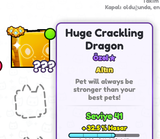 PET SIM X HUGE CR4CKLING DRAGON