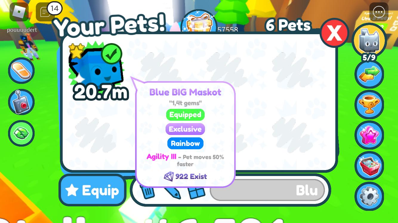 Pet Simulator X Rainbow Blue Big Maskot İtemsatış