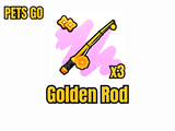 Pets Go Golen Fishing Rod x3