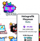 PETS GO! Holographic Monkey 1/185M [EN UCUZU]