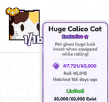 ✨PETSGO/HugeCalicoCat #7,721/#60,000 EN UCUZU!✨