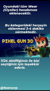 PG3D Tüm Wear (Giysiler) hesabınıza eklenir!