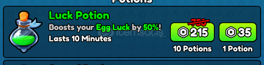Pickaxe Simulator Luck Potion x10