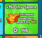 Pickaxe Simulator 150 Inv Space