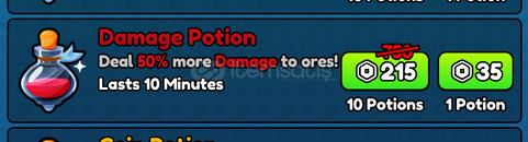 Pickaxe Simulator Damage Potion x10