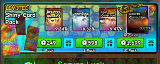PLANTS VS BRAINROTS 1 SHINY CARD PACK