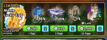 PLANTS VS BRAINROTS 3 MEME LUCKY EGG