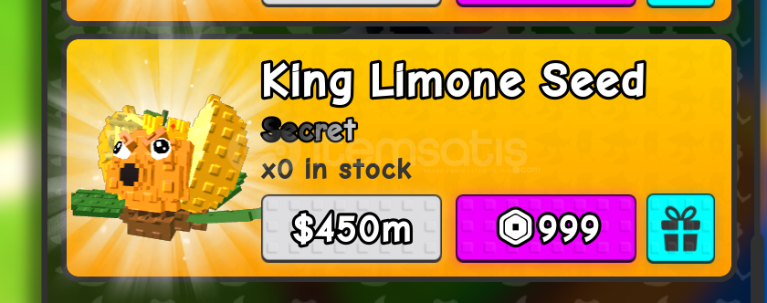 Plants Vs Brainrots King Limone Seed Plants Vs Brainrots King Limone Seed