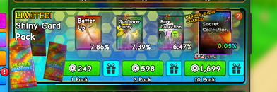 Plants Vs Brainrots Shiny Card Pack x1