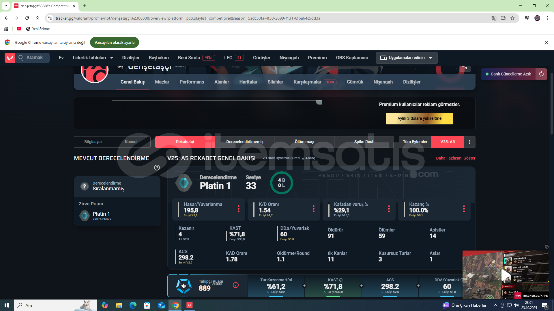 PLAT 1 YÜKSEK MMR GMAİLLİ HESAP PLAT 1 YÜKSEK MMR GMAİLLİ HESAP