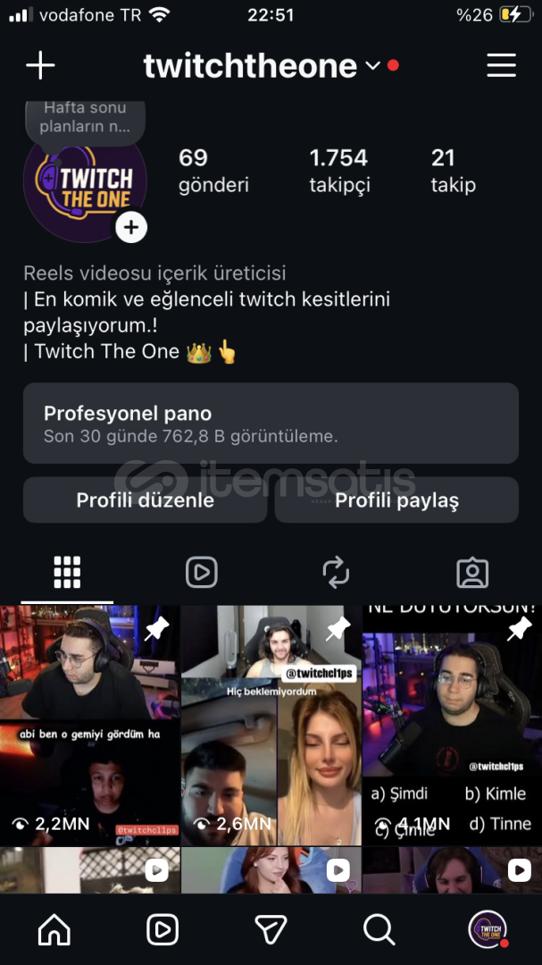 POTANSİYELLİ KEŞFETI AÇIK İNSTAGRAM HESABI