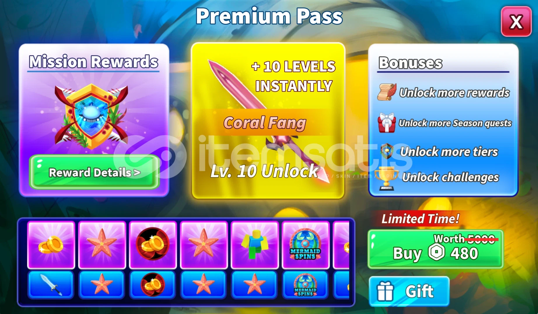 Premium Mermaid Season Pass | Blade Ball Premium Mermaid Season Pass | Blade Ball