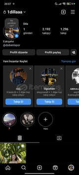Profesyonel feyk kız hesap 2100 takipçi 