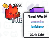 PS99 3x RAINBOW RED WOLF