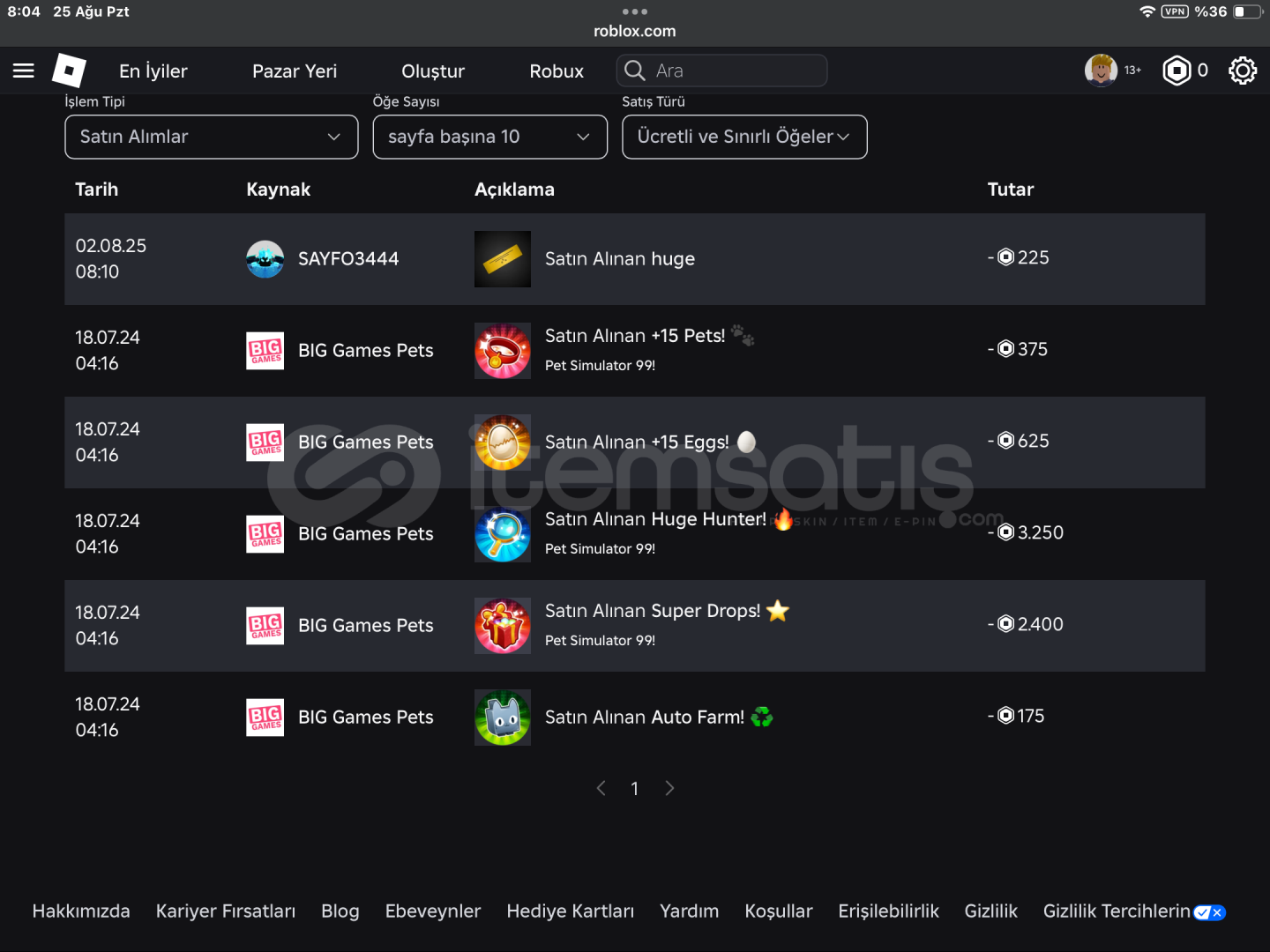 ✨️PS99 DOPDOLU HESAP FULL ARTI FULL 7000 ROBUX✨️ ✨️PS99 DOPDOLU HESAP FULL ARTI FULL 7000 ROBUX✨️