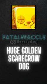 (PS99) - Huge Golden Scarecrow Dog