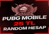 PUBG MOBİLE 25 TL RANDOM HESAP!