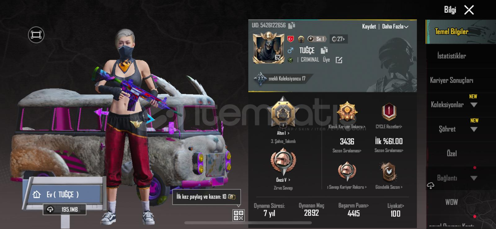 PUBG MOBİLE ESKİ EMEK HESABI PUBG MOBİLE ESKİ EMEK HESABI