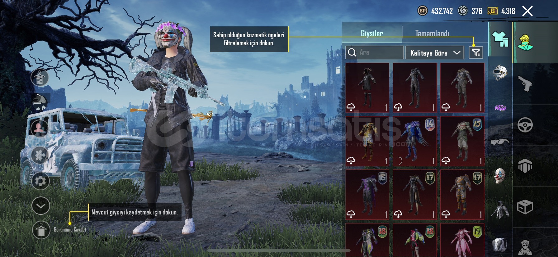 PUBG MOBİLE KOMBİNLİK HESAP PUBG MOBİLE KOMBİNLİK HESAP