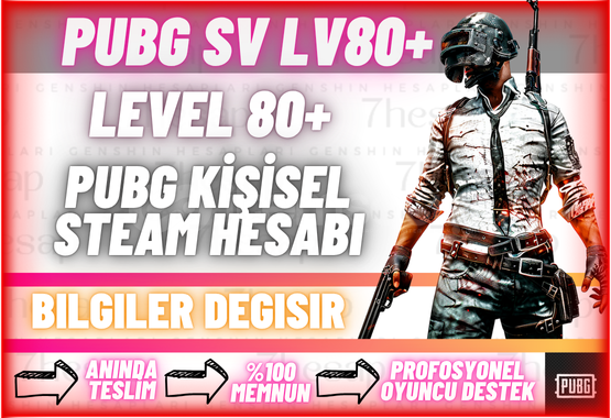 PUBG | SV LVL 80+ HERŞEYİ DEĞİŞEN STEAM HESABI PUBG | SV LVL 80+ HERŞEYİ DEĞİŞEN STEAM HESABI