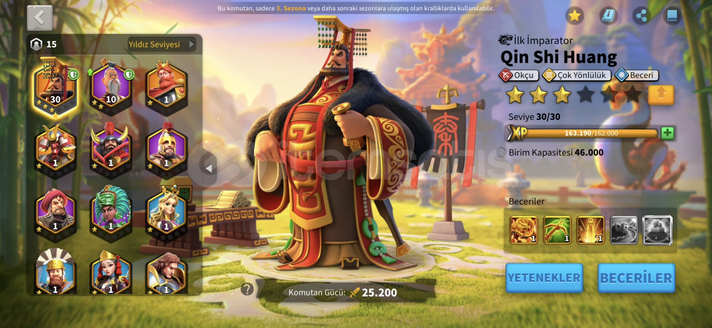 QİN SHİ HUANG VE TEDARİK DEPOSU QİN SHİ HUANG VE TEDARİK DEPOSU