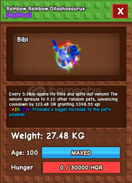 Rainbow Rainbow Hatched Dilo/Dilophosaurus⭐️GAG Rainbow Rainbow Hatched Dilo/Dilophosaurus⭐️GAG