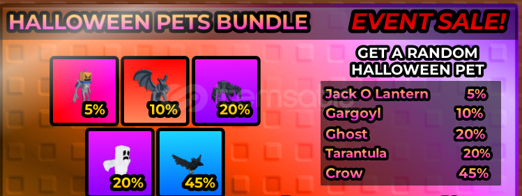 Raise Animals HALLOWEEN PETS BUNDLE x5 Raise Animals HALLOWEEN PETS BUNDLE x5