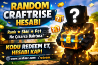 Craftrise Random Hesap Kömür 3-1 rank garantili 
