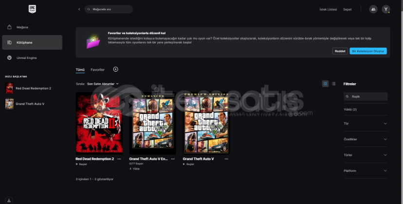 RDR2 + GTA5 EPİC GAMES RDR2 + GTA5 EPİC GAMES