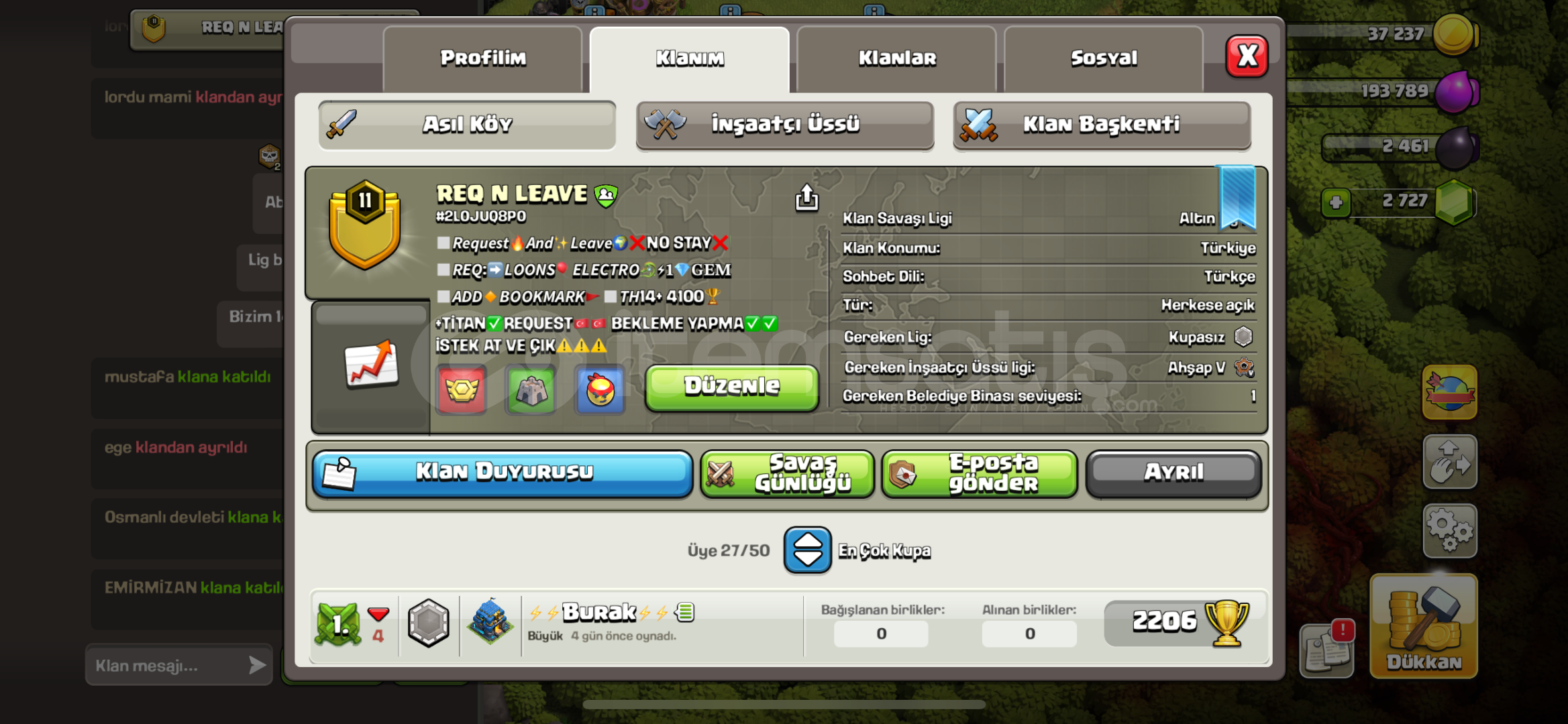 Req klanı 11 level  Req klanı 11 level