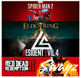 RESİDENT EVİL 4 + RDR 2 + ELDEN RİNG+SPİDERMAN2