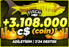 ⭐[RGB MYTHİCAL!]⭐FİSCH +3.108.000 C$ ✅HIZLI