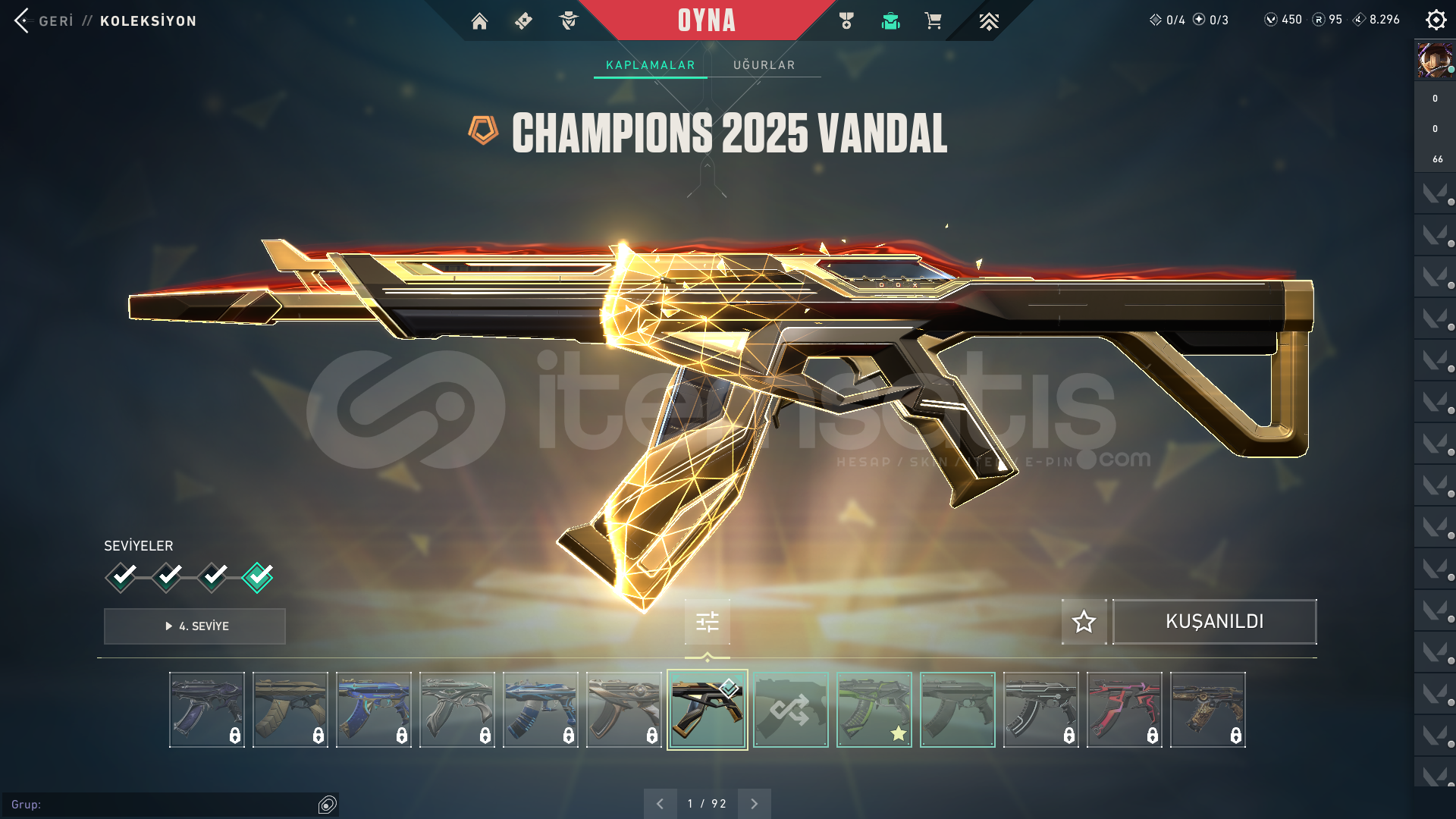 RGX + CHAMPİON VANDAL SIR ÇİCEĞİ VANDAL+ 4 SKİN RGX + CHAMPİON VANDAL SIR ÇİCEĞİ VANDAL+ 4 SKİN
