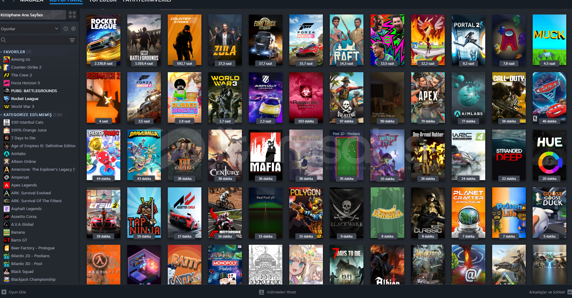 143 Oyunlu Steam Hesabı | Rocket League + PUBG  143 Oyunlu Steam Hesabı | Rocket League + PUBG