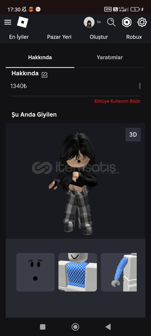 ROBLOX - 1,5K Totalli Kız Hesabı ROBLOX - 1,5K Totalli Kız Hesabı