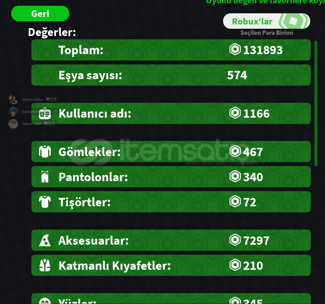 Satılık Roblox Hesabi ⚡SON FIYAT⚡ Satılık Roblox Hesabi ⚡SON FIYAT⚡