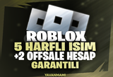 Roblox | 5 Harfli İsim +2 Offsale Hesap