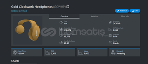 ROBLOX GOLD CLOCKWORK HEADPHONES LIMITED!