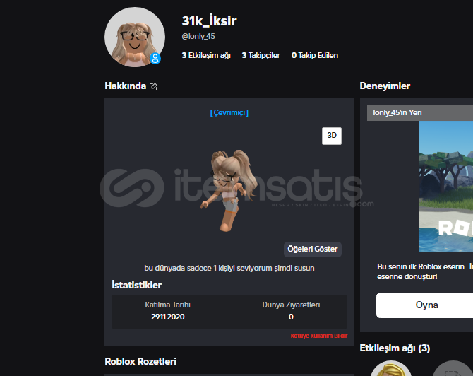 Roblox hesap satış çok ucuza Roblox hesap satış çok ucuza