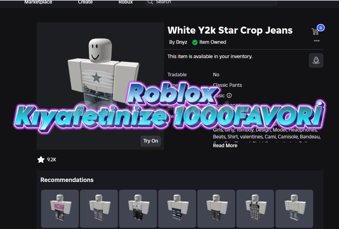 Roblox Kıyafetinize 1000 Favori Botsuz Roblox Kıyafetinize 1000 Favori Botsuz