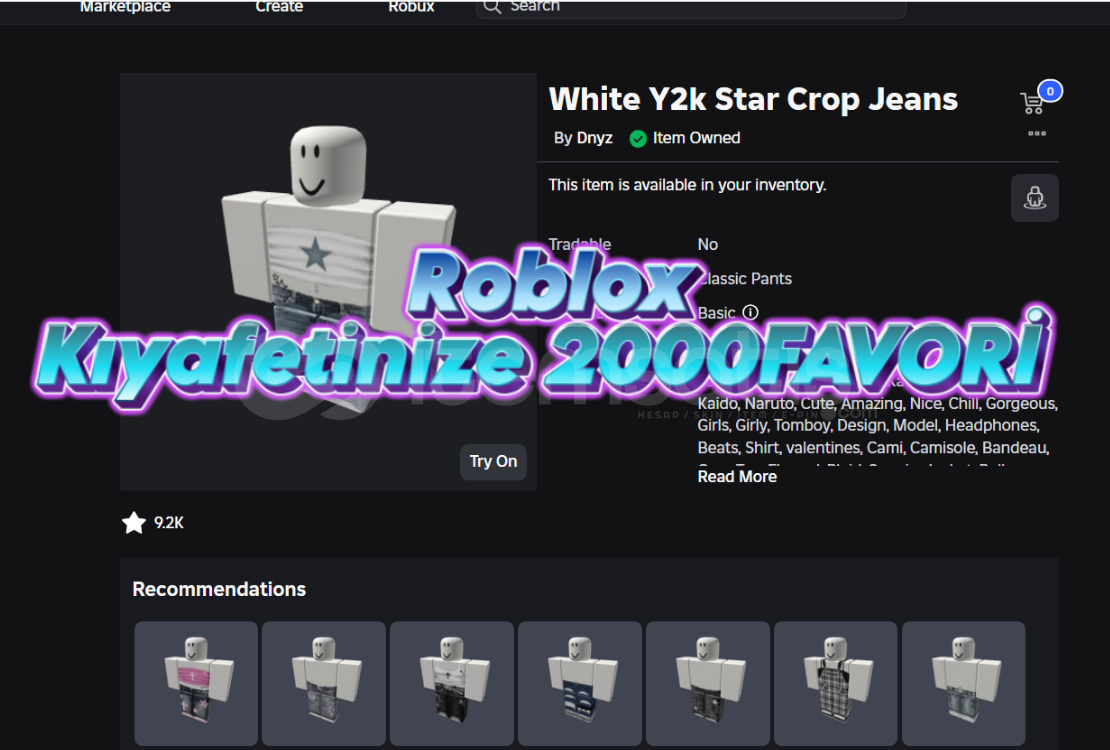 Roblox Kıyafetinize 2000 Favori Botsuz Roblox Kıyafetinize 2000 Favori Botsuz