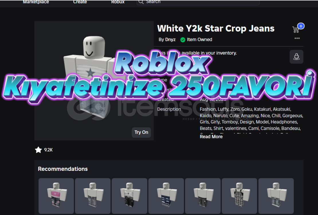 Roblox Kıyafetinize 250 Favori Botsuz Roblox Kıyafetinize 250 Favori Botsuz