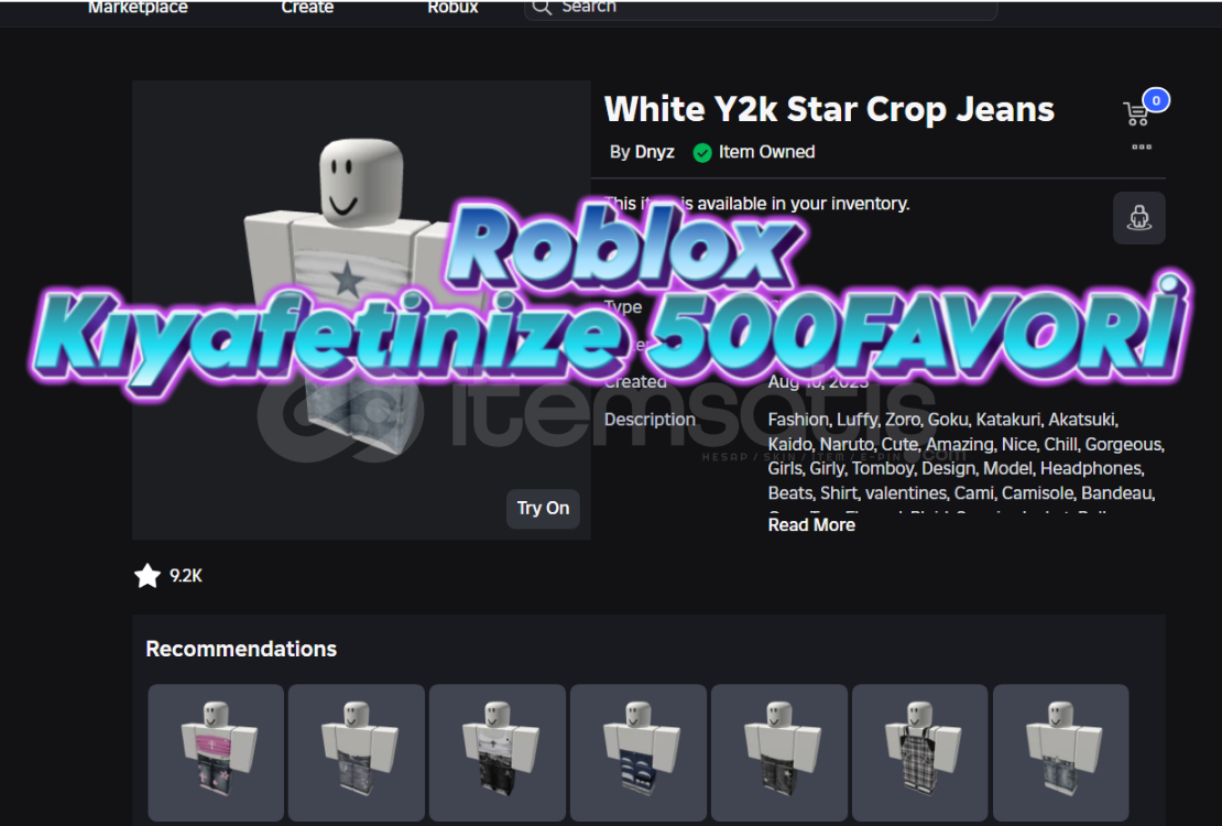Roblox Kıyafetinize 500 Favori Botsuz Roblox Kıyafetinize 500 Favori Botsuz
