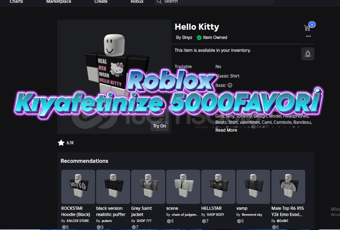 Roblox Kıyafetinize 5000 Favori Botsuz Roblox Kıyafetinize 5000 Favori Botsuz