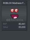 Roblox limited madness face