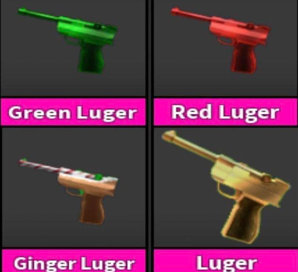 Green luger. Luger Set mm2. Мм2 Годли сет Люгер. Red Luger mm2. Chroma Luger mm2.