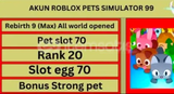 Roblox ps 99 rank 20 hesap max world